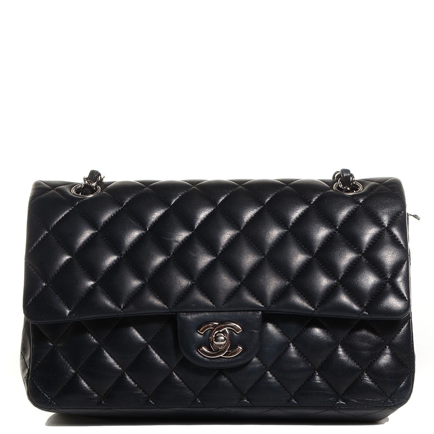 Chanel Lambskin Quilted Medium Double Flap Black 1 of 8
