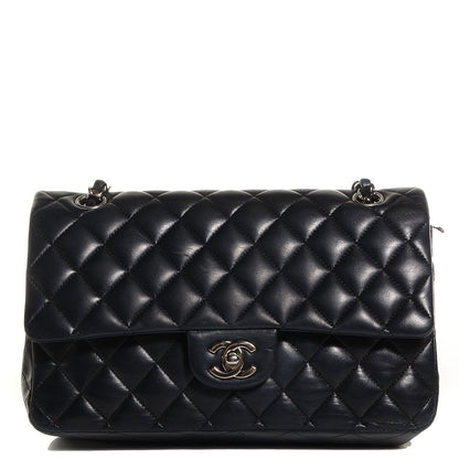 Chanel Lambskin Quilted Medium Double Flap Black 1 of 8