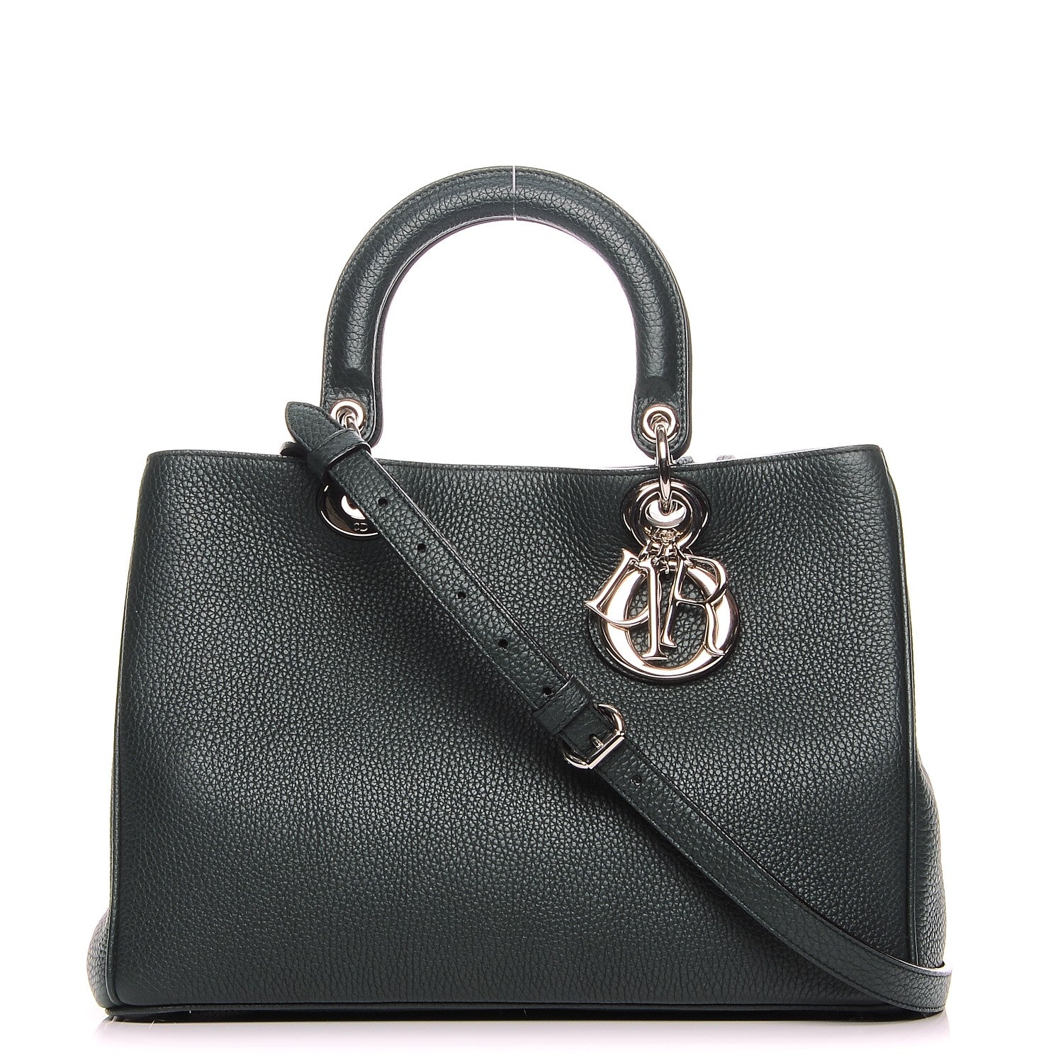 Christian Dior Bullcalf Medium Diorissimo Tote Dark Green 1 of 14