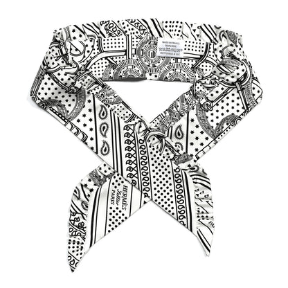 Hermes Silk Eperon d'Or Bandana Ruffle Twilly White Black 1 of 4
