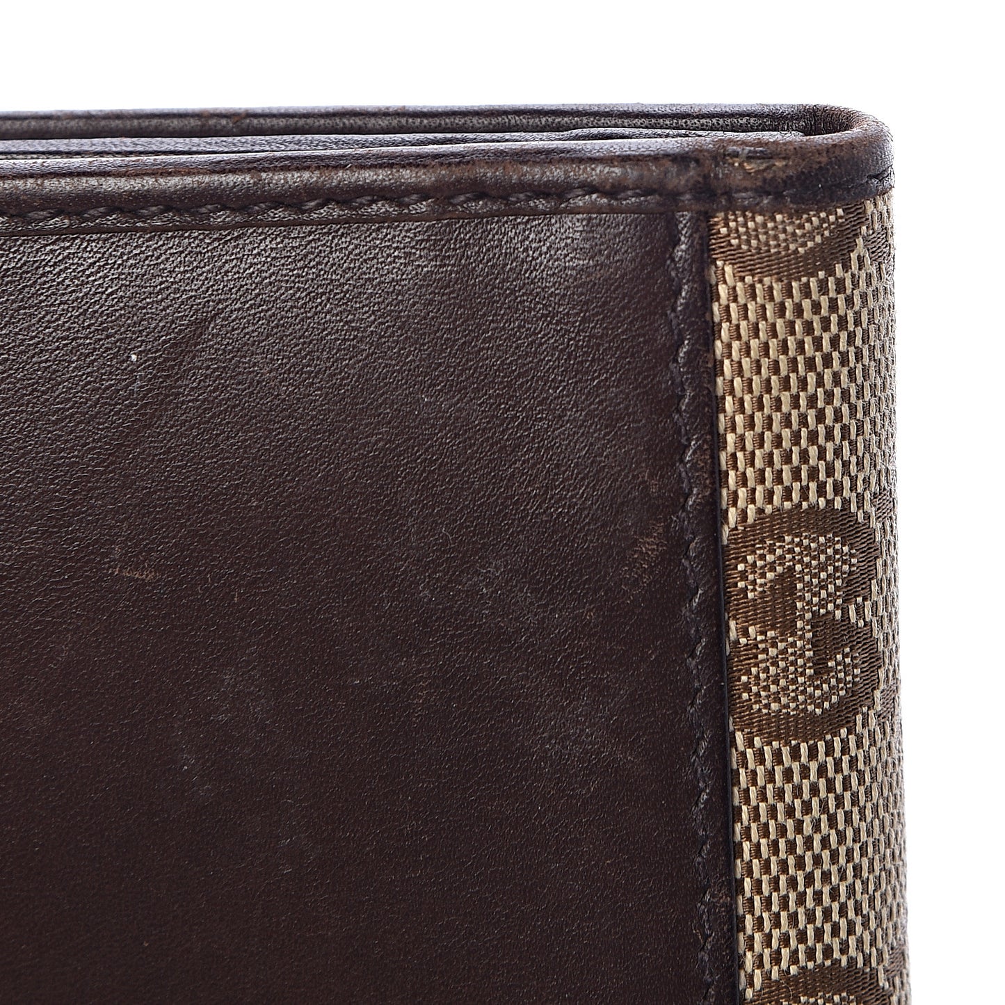 Monogram Calfskin Ladies Web Continental Wallet Beige Ebony Cocoa