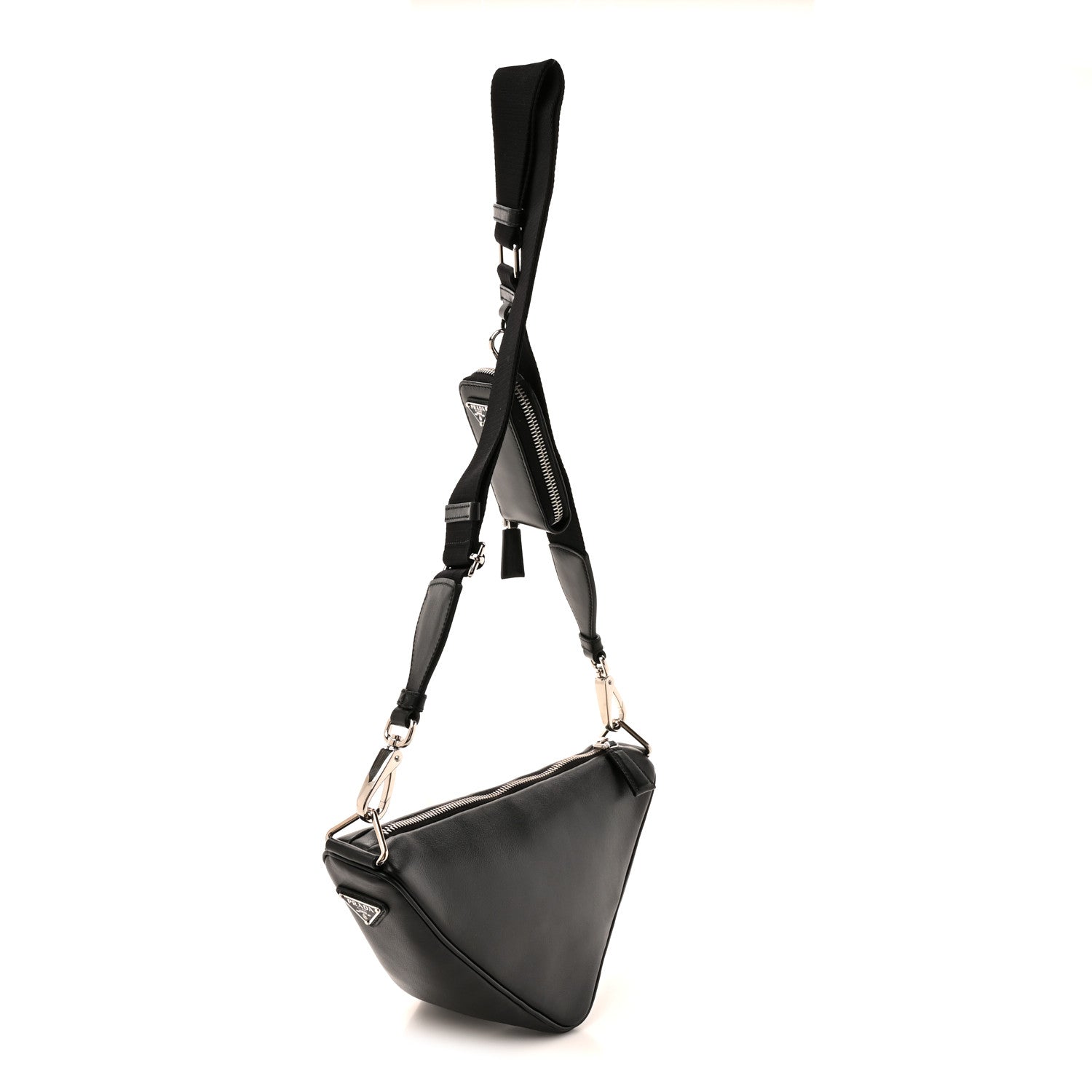 Prada Grace Lux Triangle Shoulder Bag Black 3 of 9