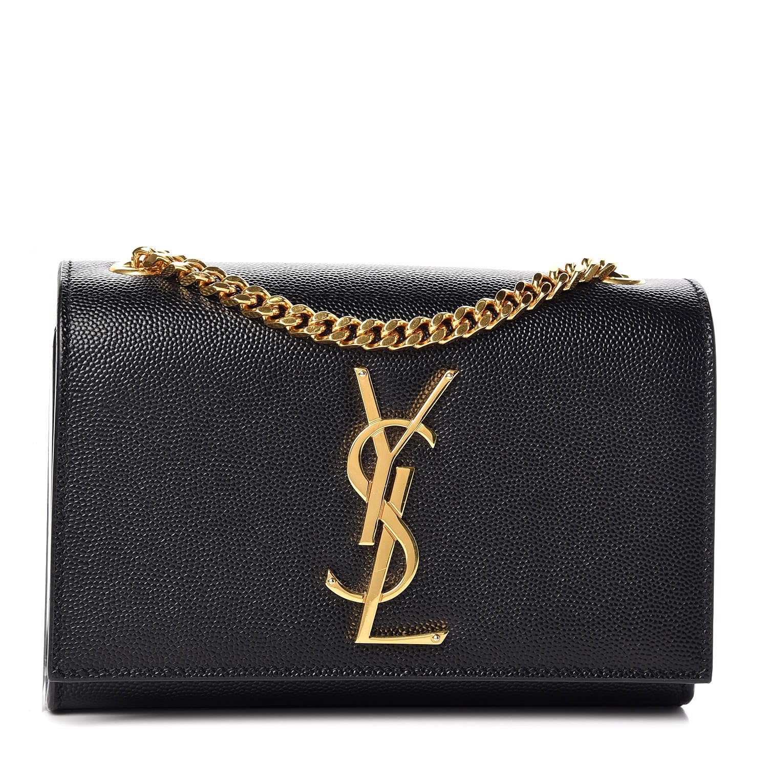 Saint Laurent Grain De Poudre Small Monogram Kate Satchel Black 1 of 9