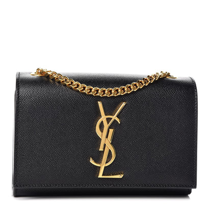 Saint Laurent Grain De Poudre Small Monogram Kate Satchel Black 1 of 9