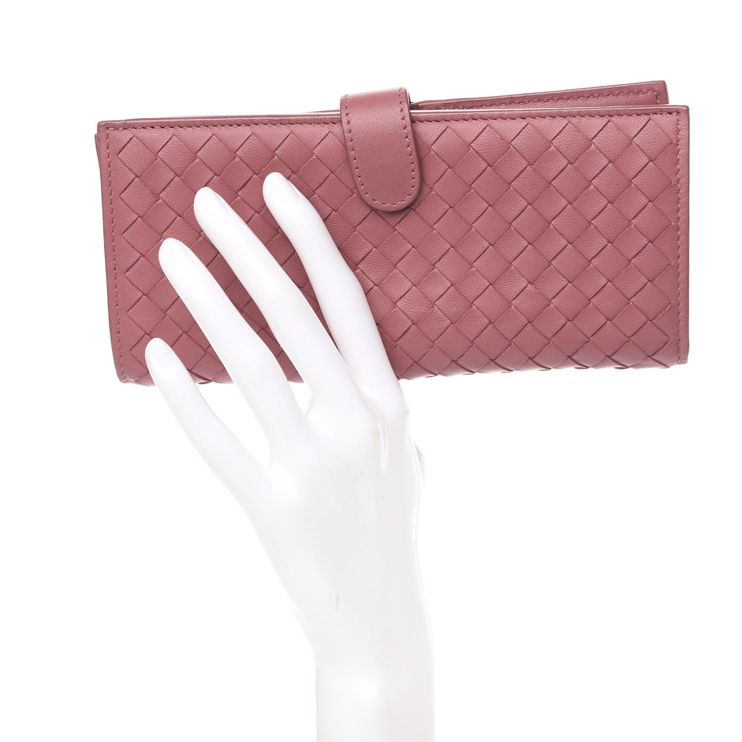 Nappa Intrecciato Continental Wallet Rose Pink