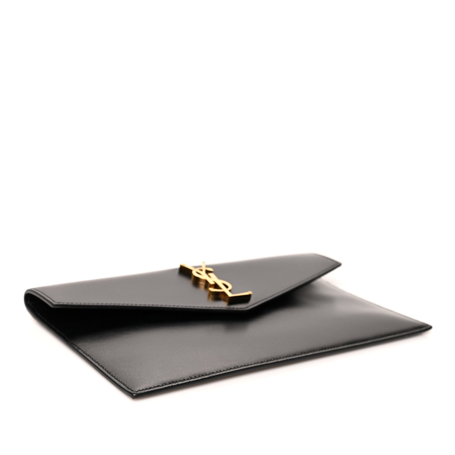 Saint Laurent Smooth Shiny Calfskin Monogram Uptown Pouch Black 5 of 9