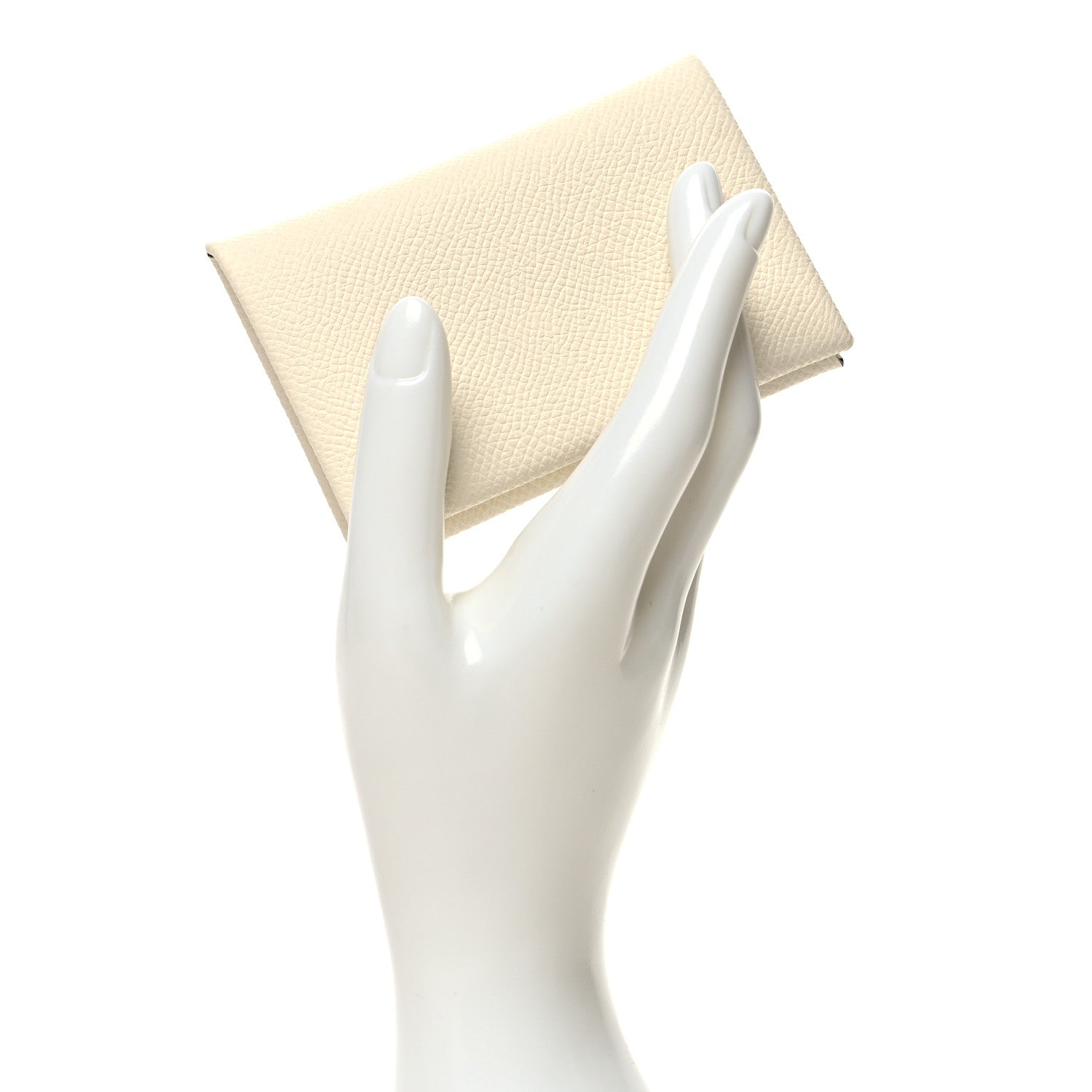 Hermes Epsom Calvi Card Case Craie Sesame 2 of 11