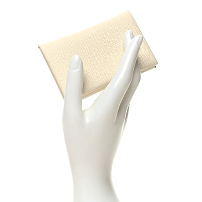 Hermes Epsom Calvi Card Case Craie Sesame 2 of 11