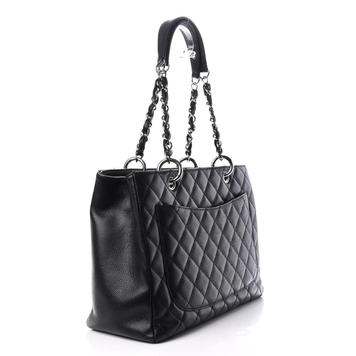 Caviar Quilted Grand Shopping Tote GST Black