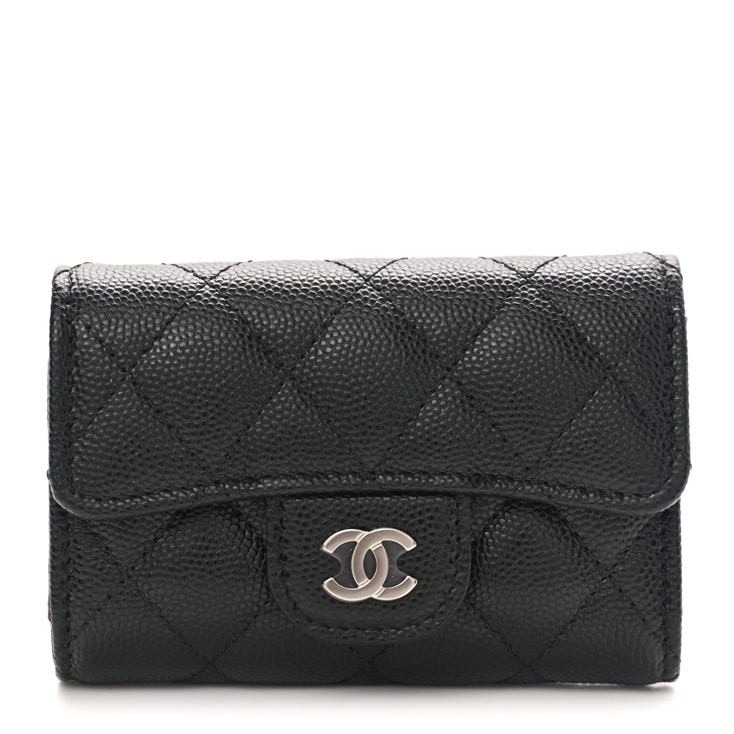 Chanel Caviar Quilted Classic 4 Key Holder Wallet Black 1 of 8