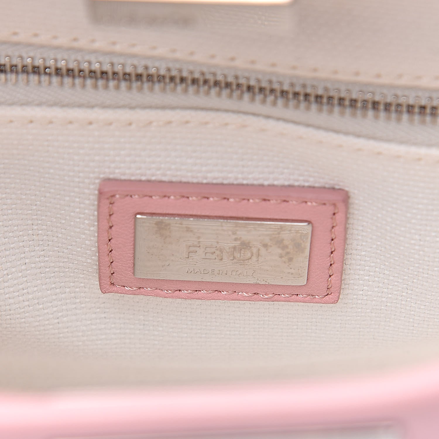 Fendi Nappa Canvas Patent Ombre Embroidered Bird Of Paradise Mini Peekaboo Iconic Satchel Pink 6 of 16