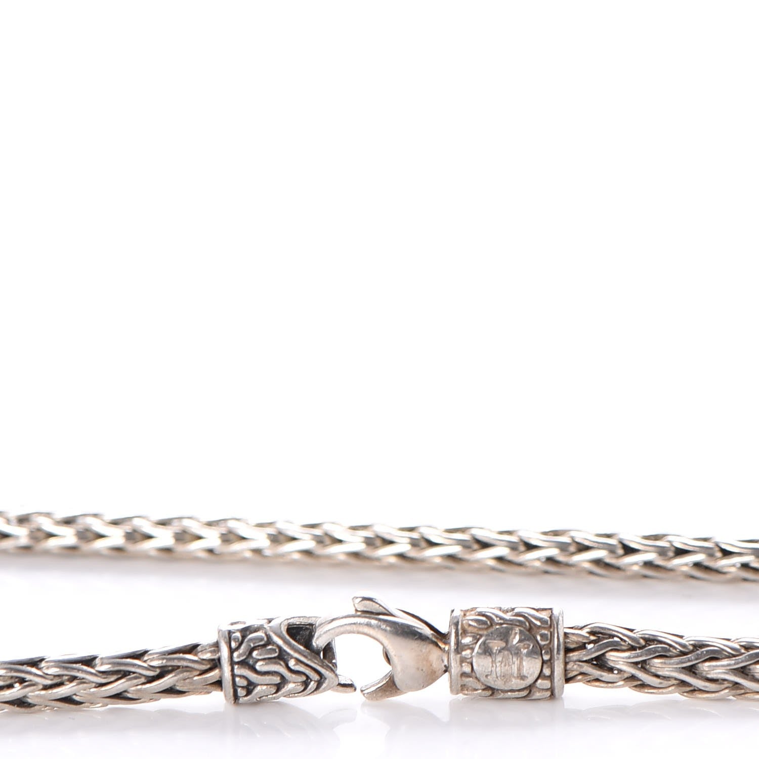 John Hardy Sterling Silver White Topaz Kali Square Pendant Necklace 7 of 8