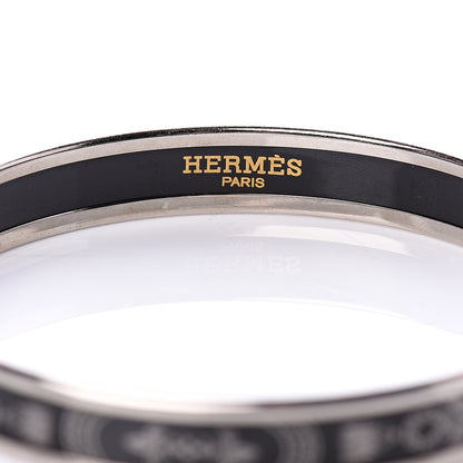 Hermes Enamel Printed Narrow Grand Apparat Bracelet 65 Black 3 of 5