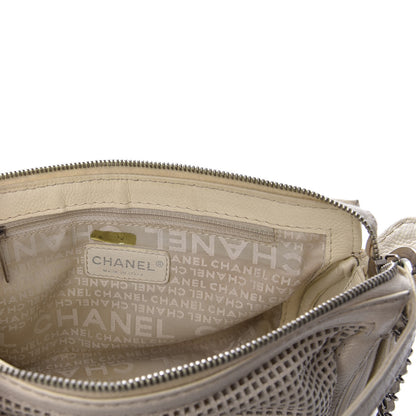 Chanel Caviar Perforated Pulley Shoulder Bag White 6 of 11