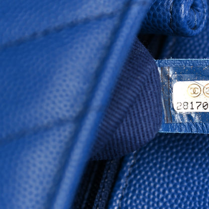 Chanel Caviar Chevron Quilted Mini Coco Handle Flap Blue 7 of 8