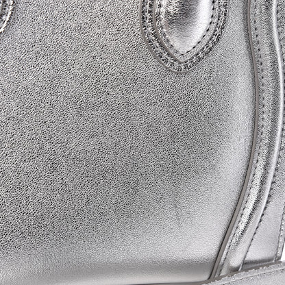 Celine Laminated Lambskin Nano Luggage Silver 9 of 13