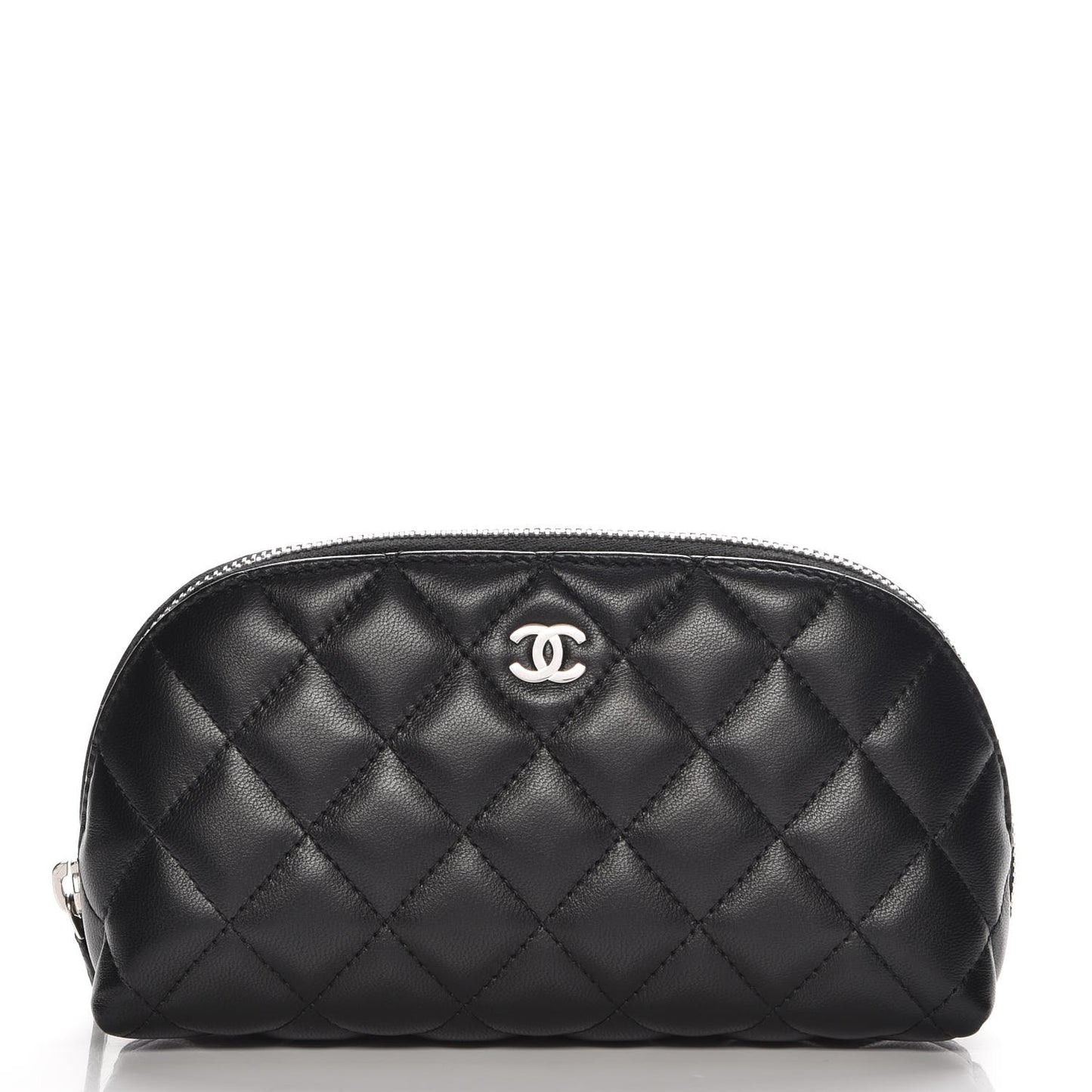 Lambskin Quilted Cosmetic Case Black