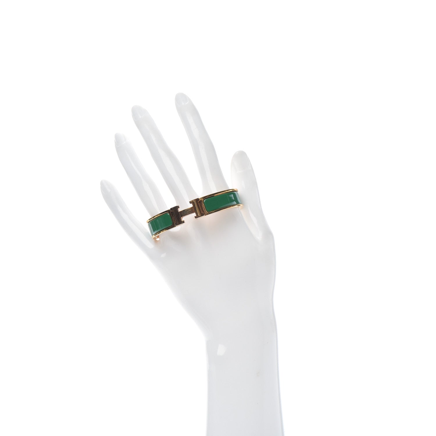 Hermes Enamel Narrow Clic Clac H Bracelet Vert Sapin 2 of 4