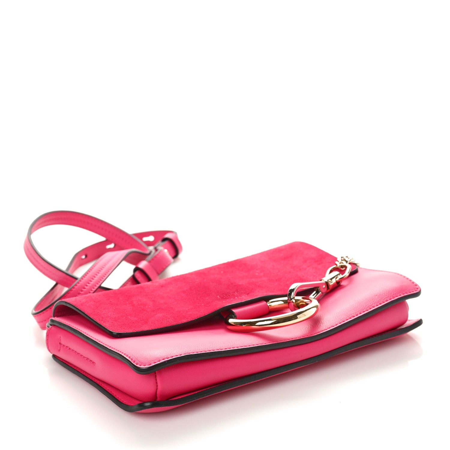 Chloe Suede Calfskin Small Faye Shoulder Bag Fuchsia Rose 4 of 9