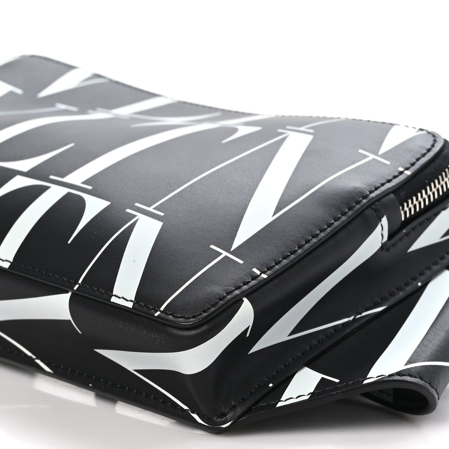 Calfskin Mens VLTN Belt Bag Black White