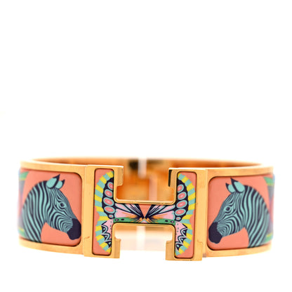 Hermes Enamel Wide Printed Lanternes Ballons Clic Clac H Bracelet PM Tropique 1 of 4