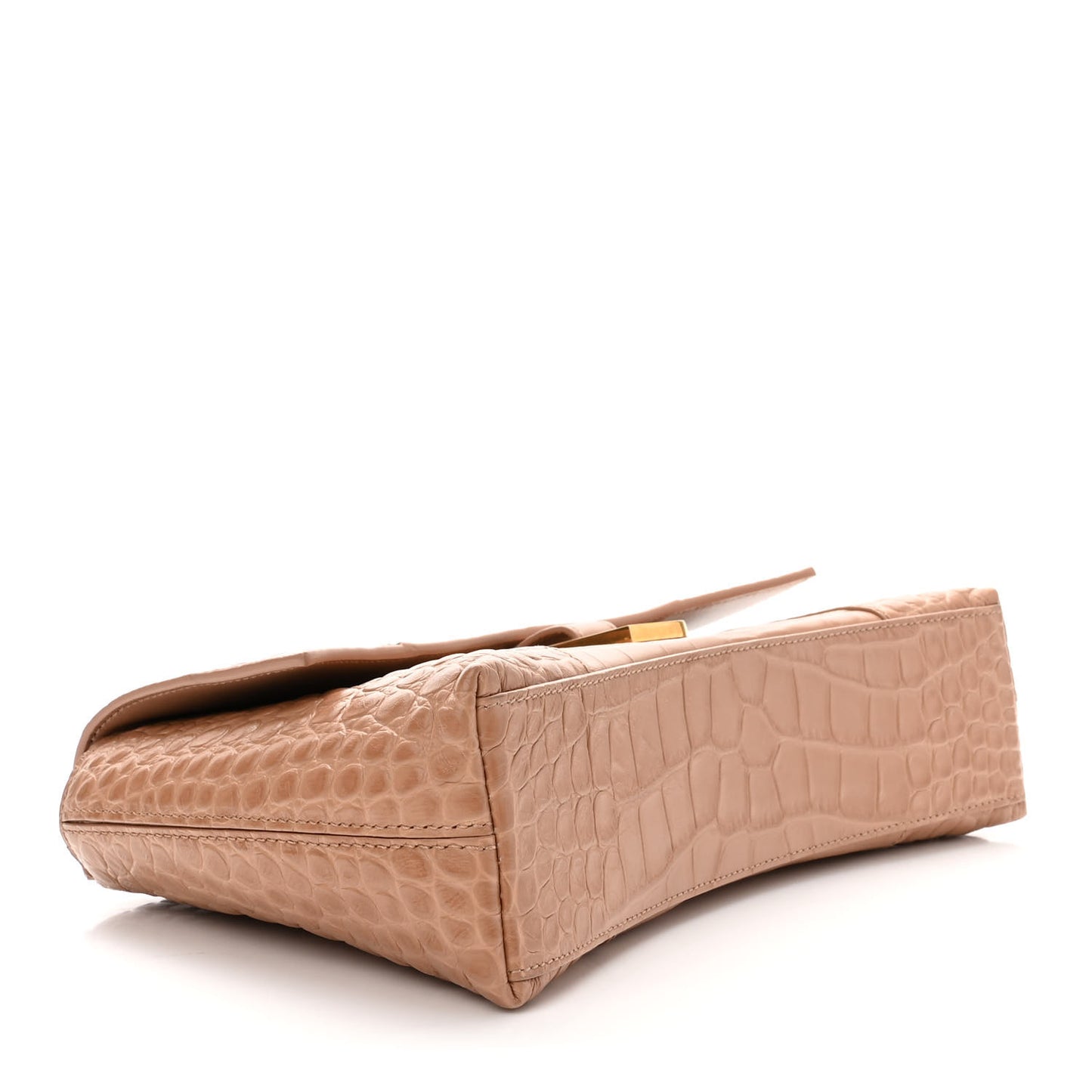 Extra Supple Calfskin Crocodile Embossed XS Downtown Shoulder Bag Nude Beige