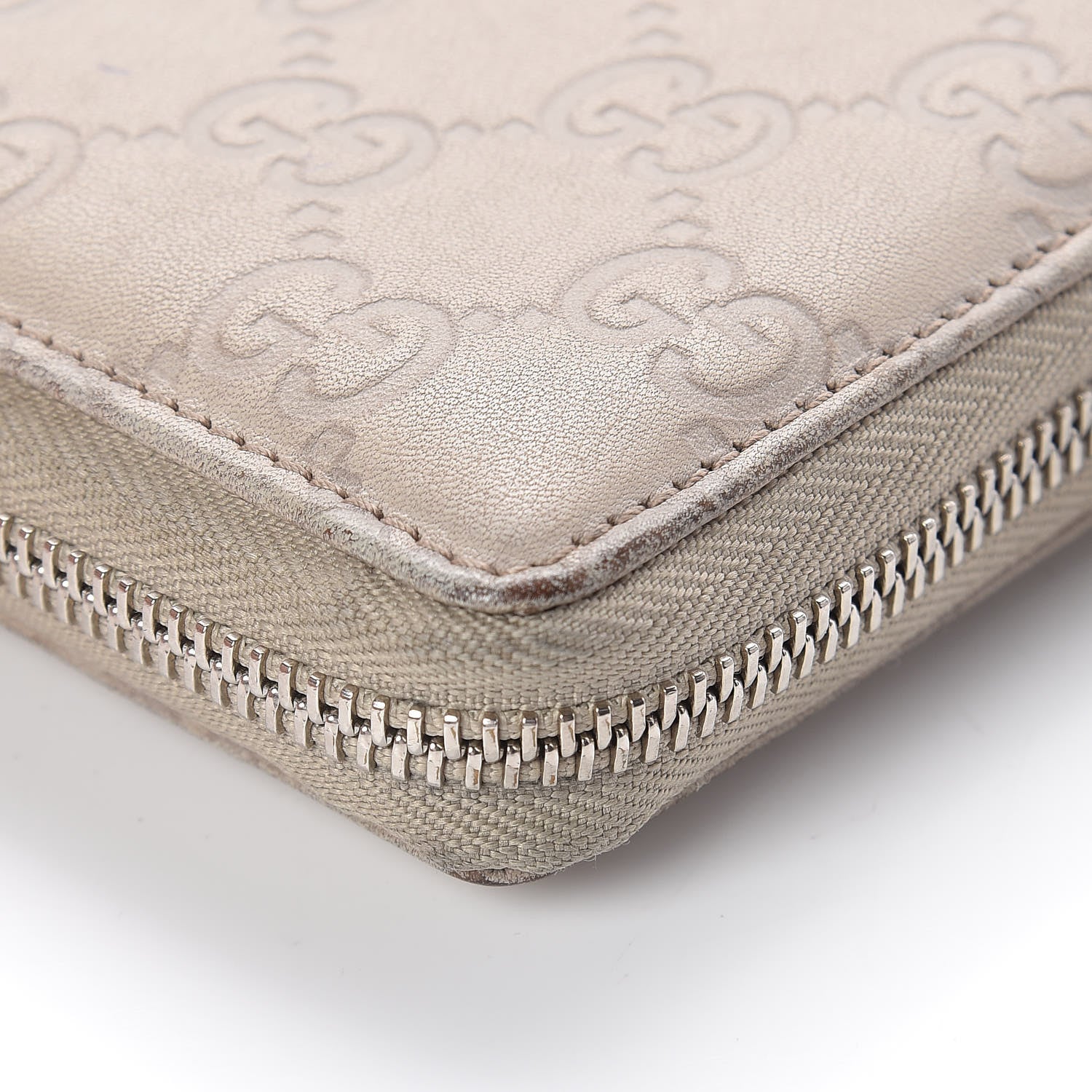 Gucci Guccissima Large Twins Zip Around Wallet White 10 of 17