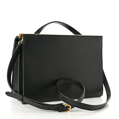 Fendi Nappa Calfskin Crocodile Trapuntata Demi Jour Shoulder Bag Black 3 of 11