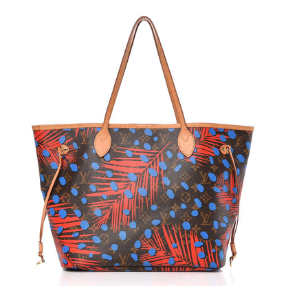 Louis Vuitton Monogram Jungle Dots Neo Neverfull MM Coquelicot Denim 3 of 14