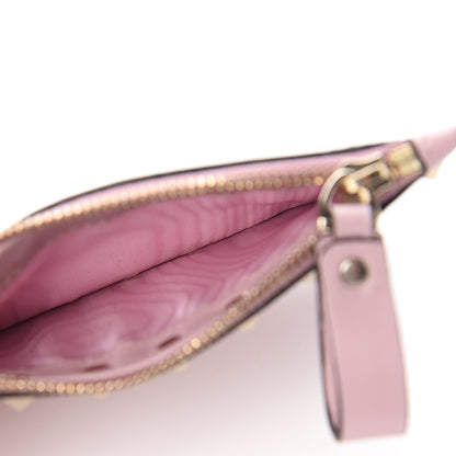 Valentino Garavani Calfskin Rockstud Coin Case Card Holder Water Rose 4 of 8