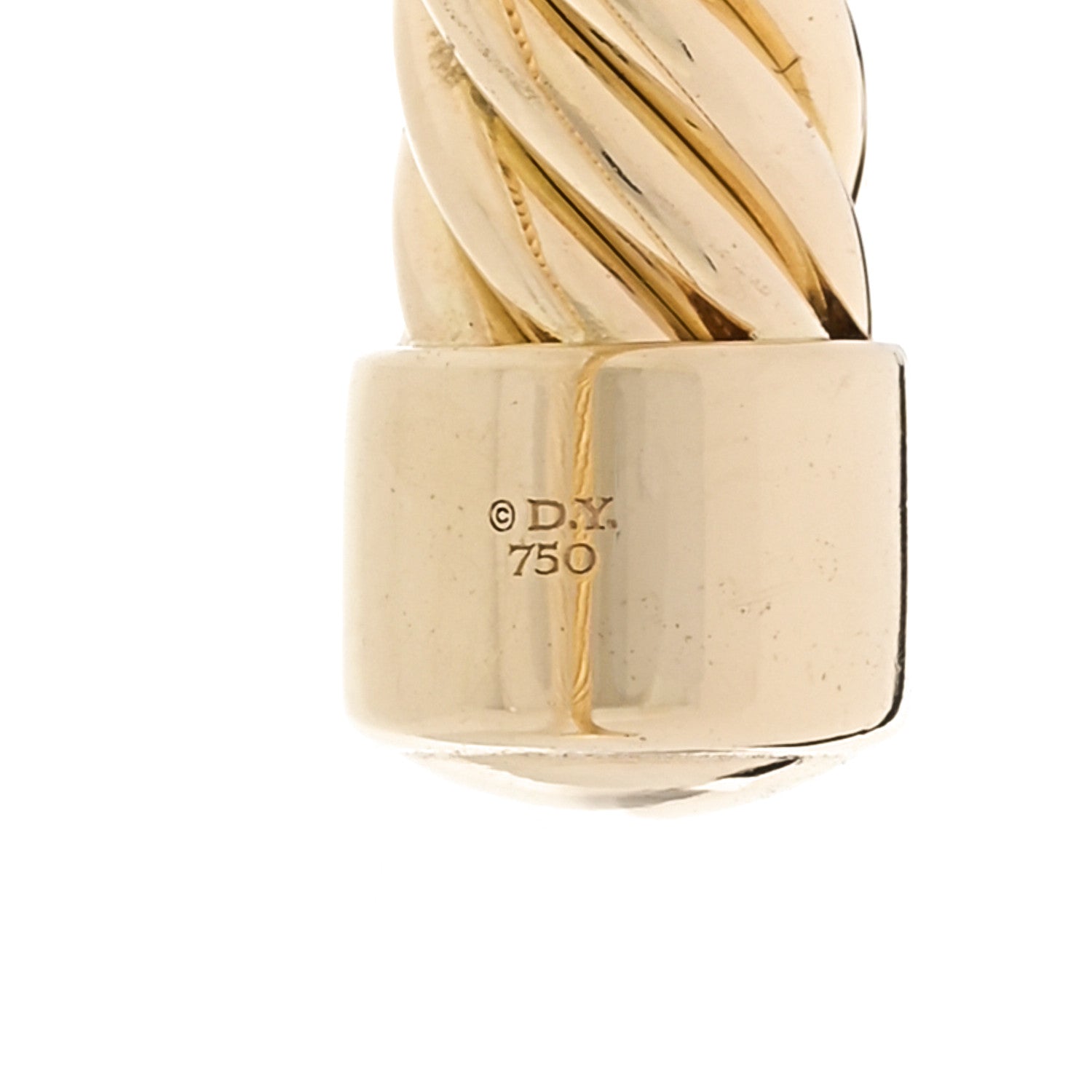 David Yurman 18K Yellow Gold 7mm Modern Cablespira Oval Bracelet 3 of 4