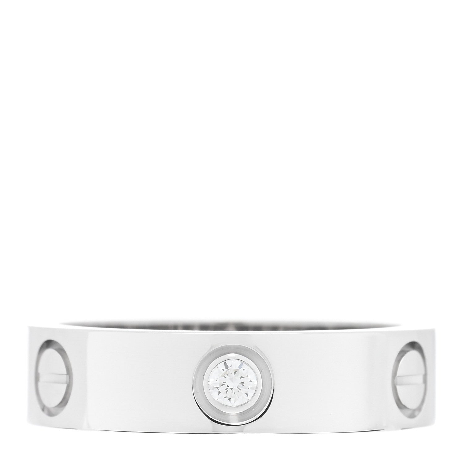 Cartier 18K White Gold 3 Diamond 5.5mm LOVE Ring 59 8.75 3 of 5