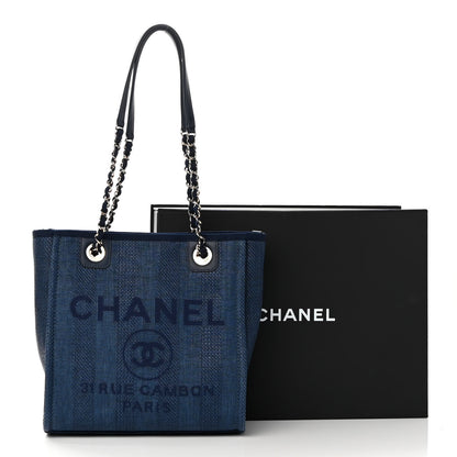 Chanel Mixed Fibers Mini Deauville Tote Navy Blue 10 of 10