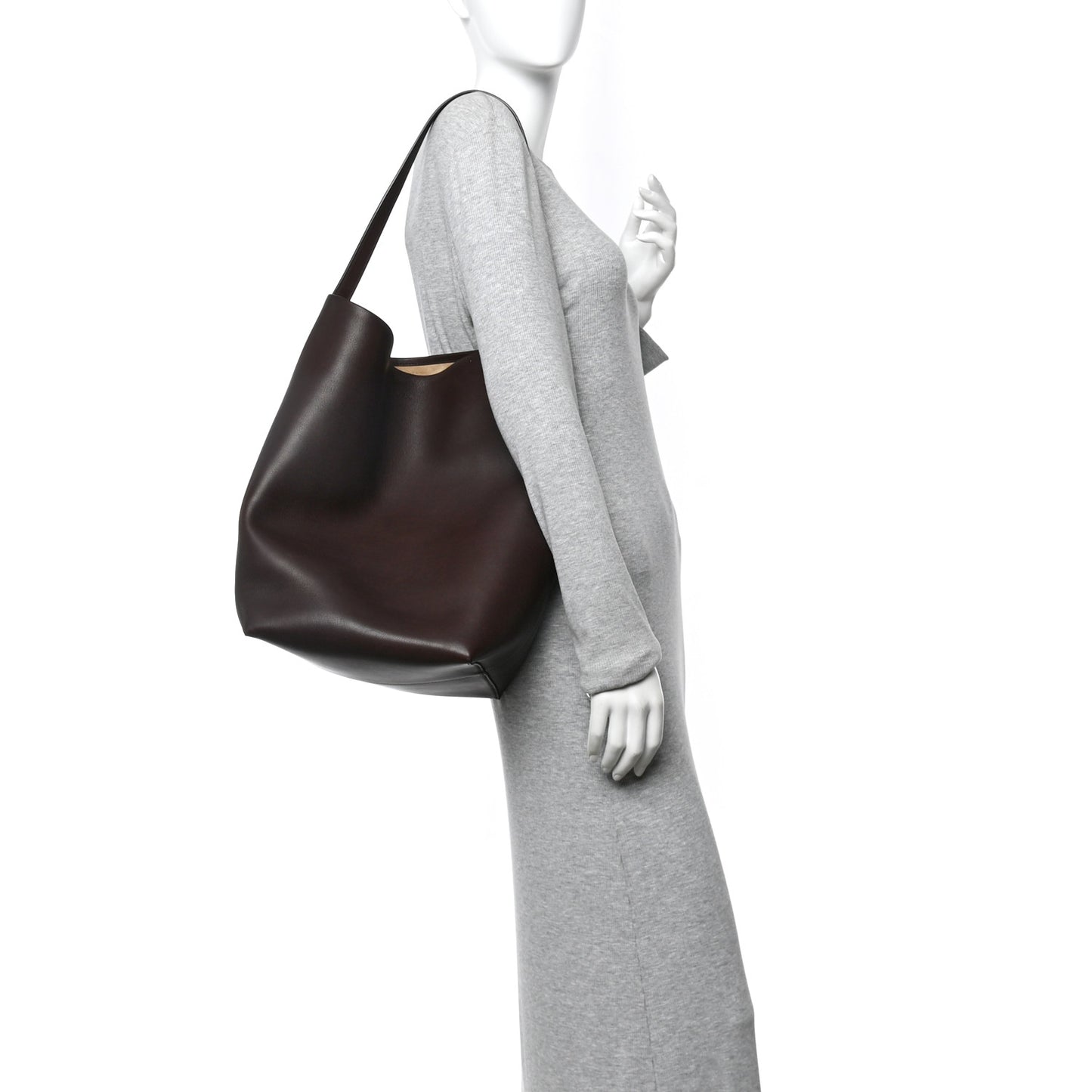 Polished Saddle Calfskin Large N/S Park Tote Chestnut
