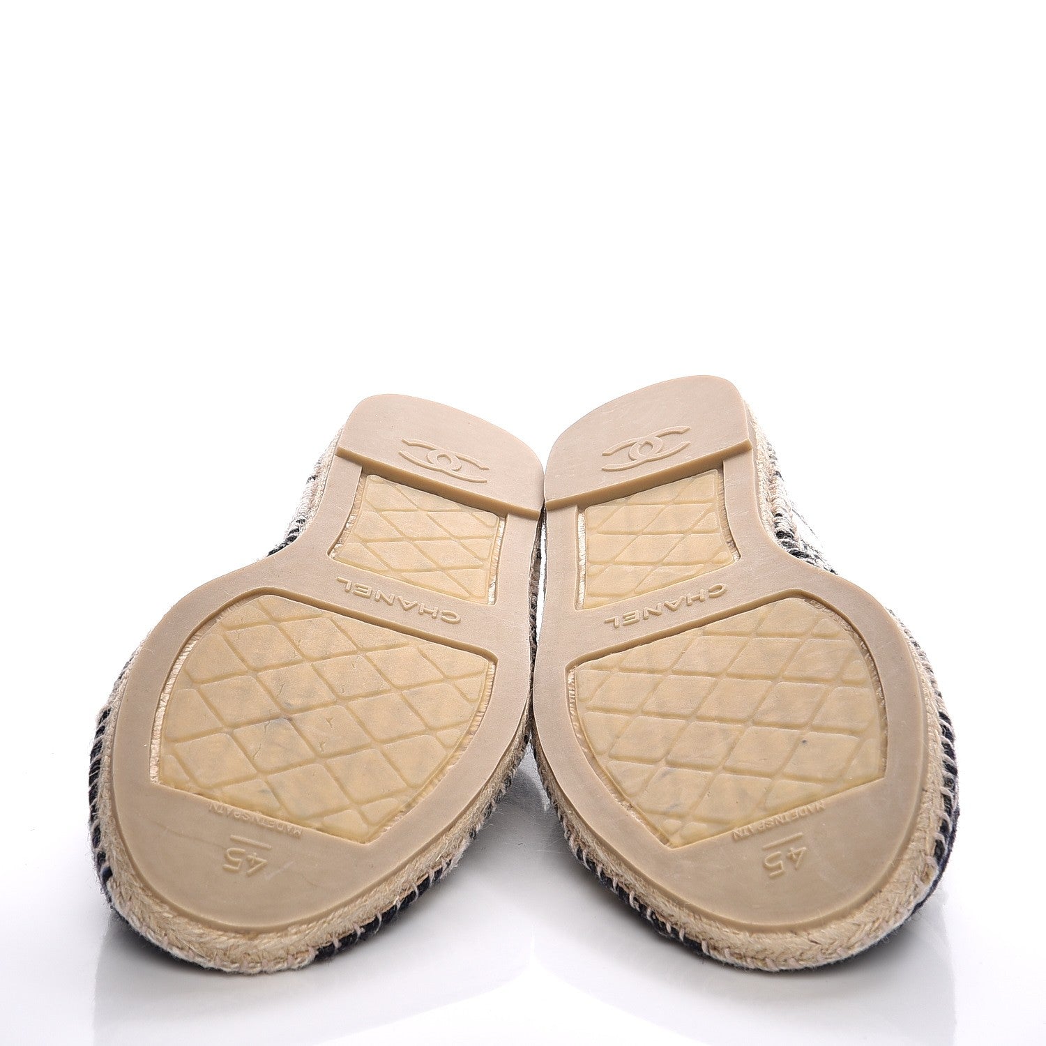 Chanel Toile Striped Espadrilles 45 Beige 5 of 11