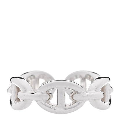 Hermes Sterling Silver PM Chaine d'Ancre Enchainee Band Ring 52 6 1 of 8