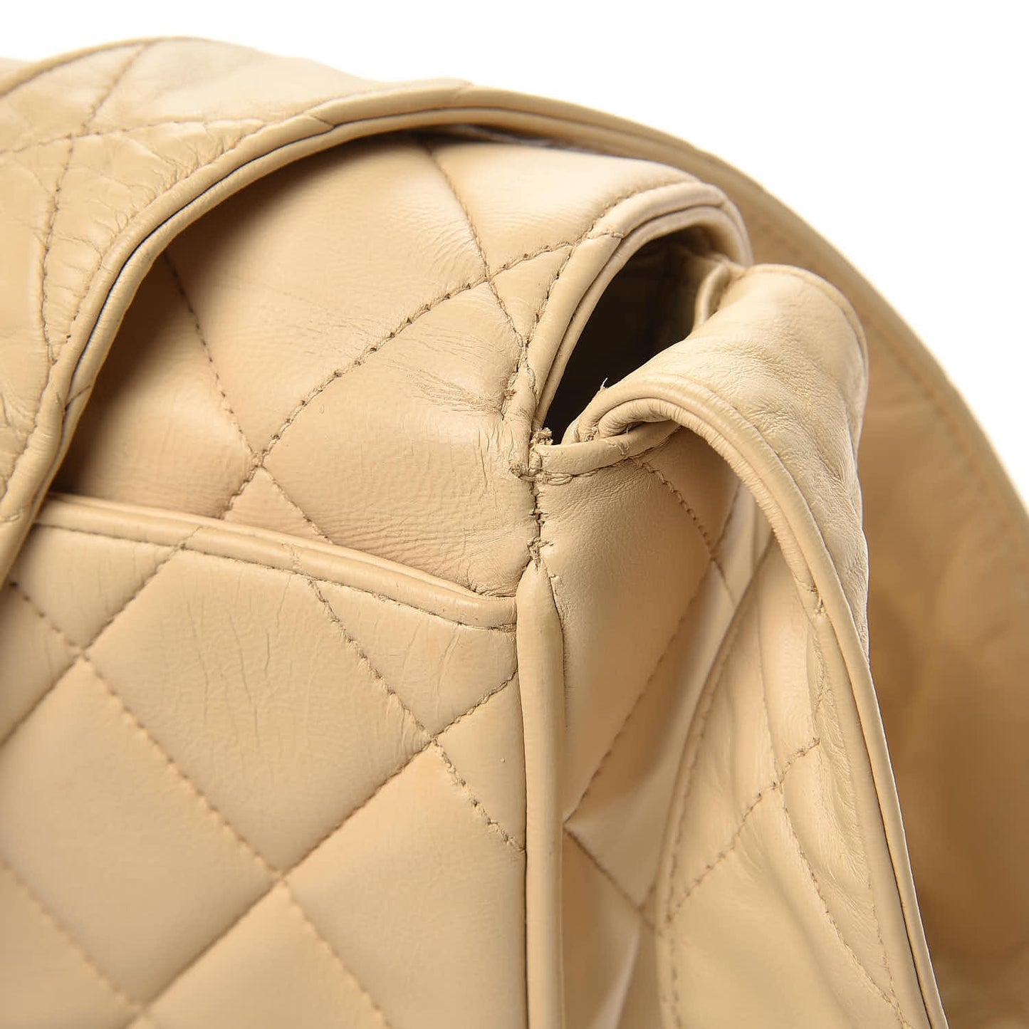 Lambskin Quilted CC Flap Beige