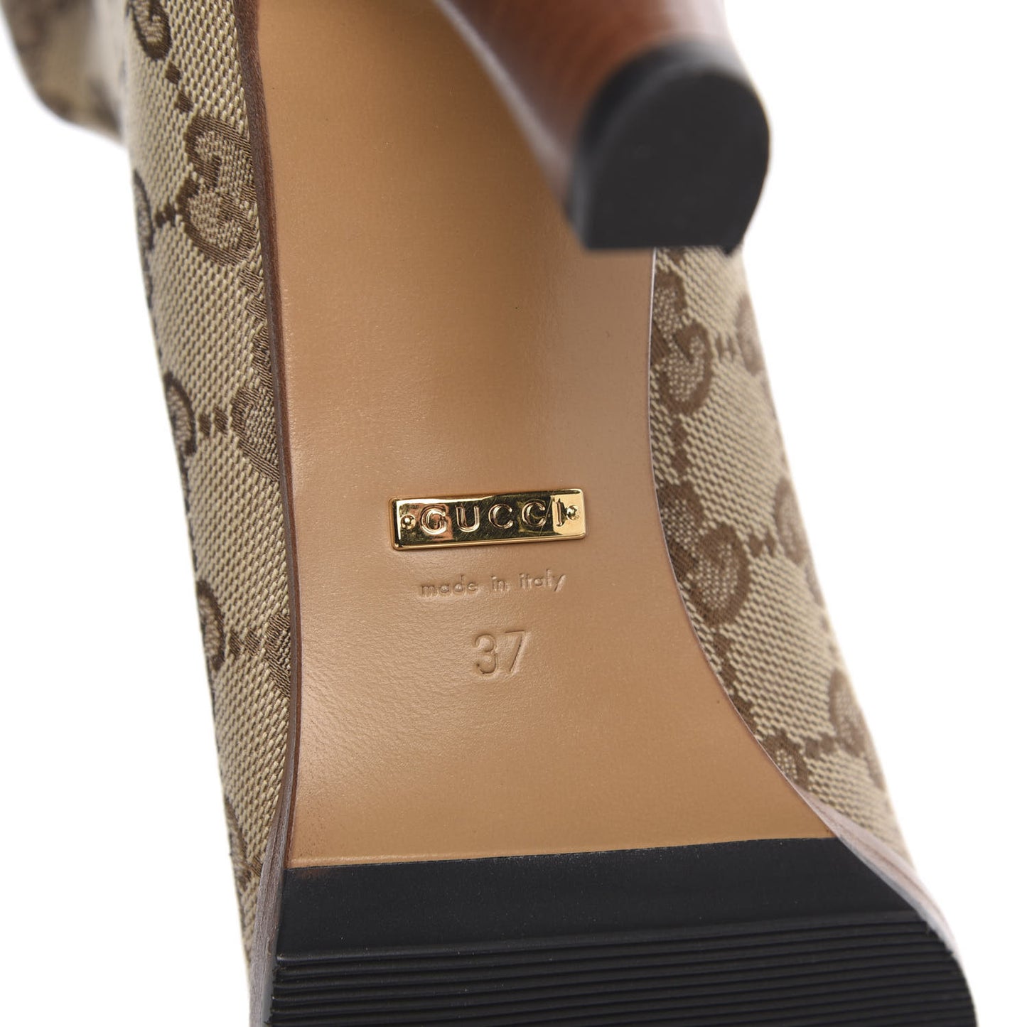 Monogram Over the Knee Boots 37 Beige Ebony