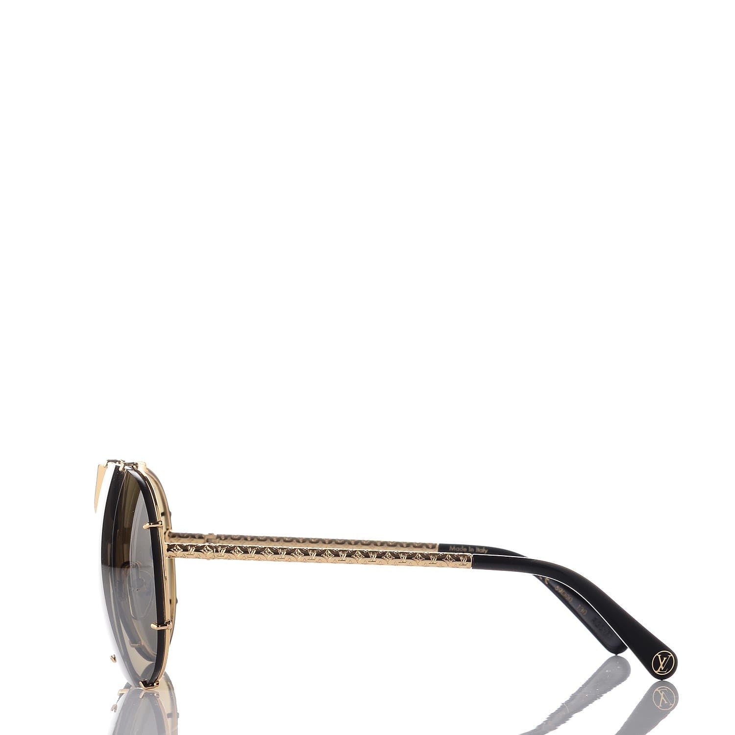 Louis Vuitton Metal LV Drive Sunglasses Z0897W Black Gold 3 of 8