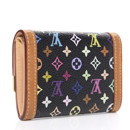 Louis Vuitton Monogram Multicolor Porte-Monnaie Plat Coin Purse Black 4 of 11