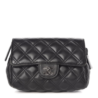 Chanel Lambskin Quilted Flap Cosmetic Case Black 1 of 8