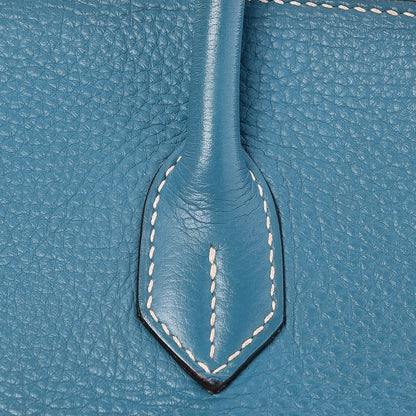 Hermes Taurillon Clemence Birkin 35 Blue Jean 30 of 33