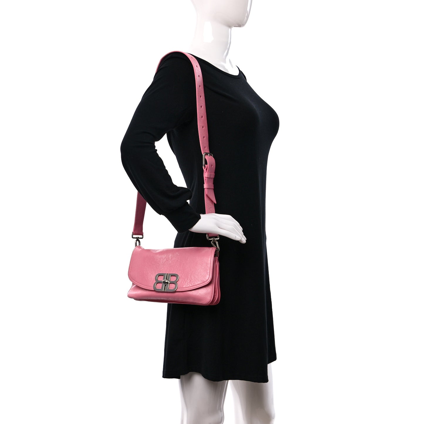 Peach Calfskin Small BB Soft Flap Bag Sweet Pink