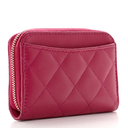 Chanel Caviar Quilted Zip Coin Purse Dark Pink 3 of 8