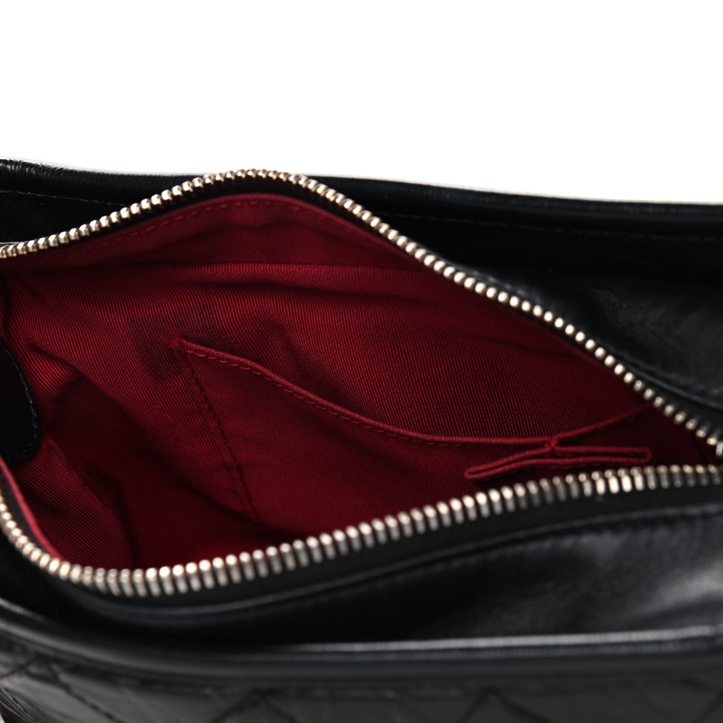 Aged Calfskin Quilted Small Gabrielle Hobo Black