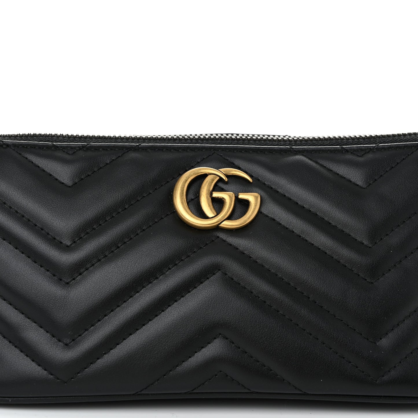 Calfskin Matelasse Chevron GG Marmont Sling Shoulder Bag Black