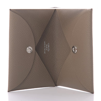 Hermes Epsom Calvi Card Case Etoupe 5 of 8
