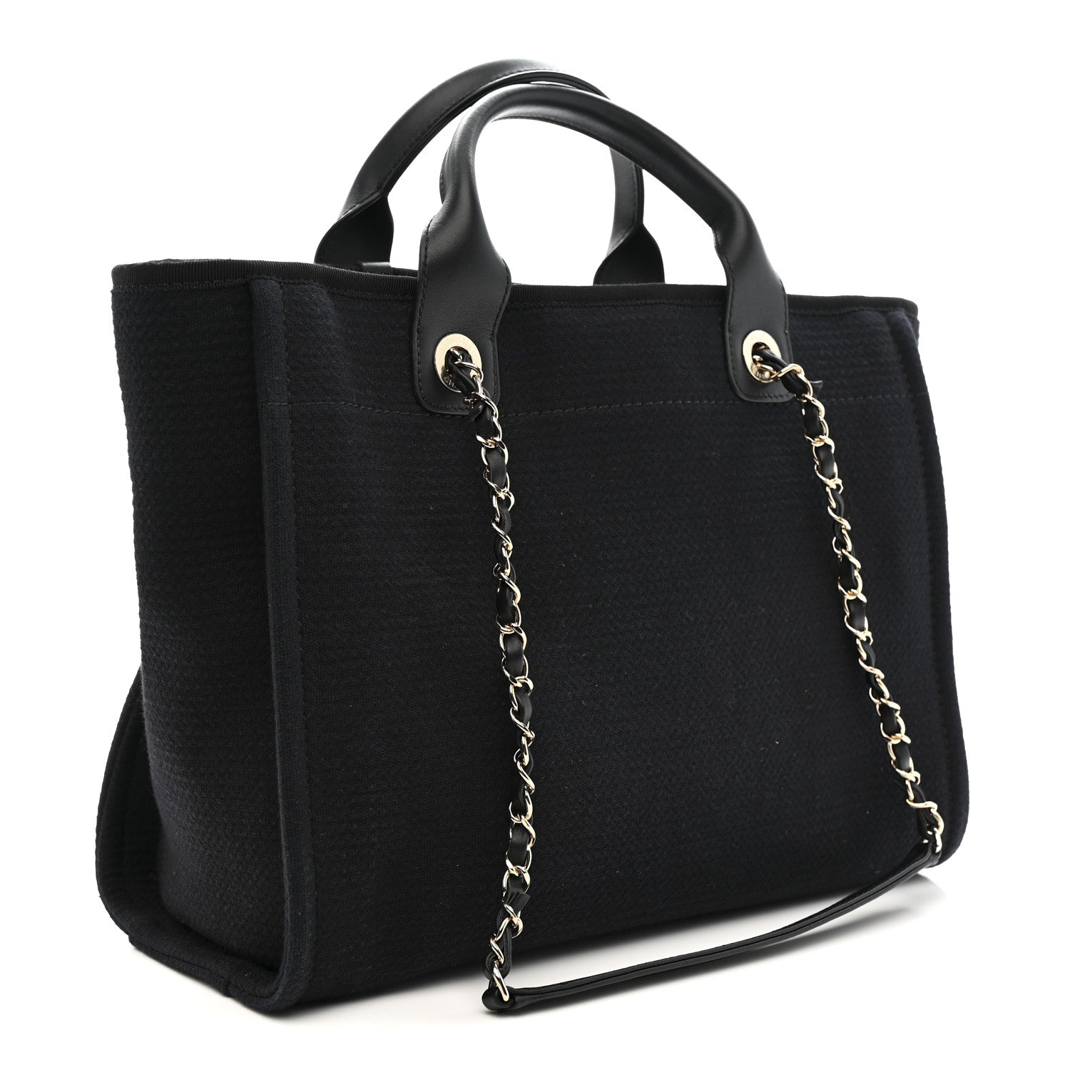 Chanel Mixed Fibers Small Deauville Tote Black 4 of 13
