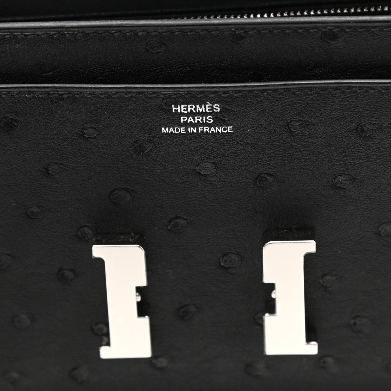 Hermes Ostrich Constance Long Wallet To Go Black 6 of 11