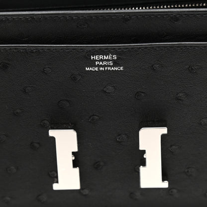 Hermes Ostrich Constance Long Wallet To Go Black 6 of 11